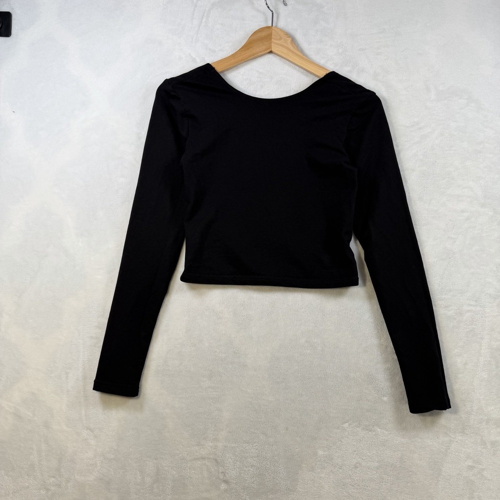 Edikted Black Top Long Sleeves Backless Women Size Medium
